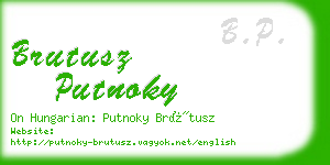 brutusz putnoky business card